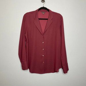Ann Taylor | Rich Malbec Crystal Button Blouse​​